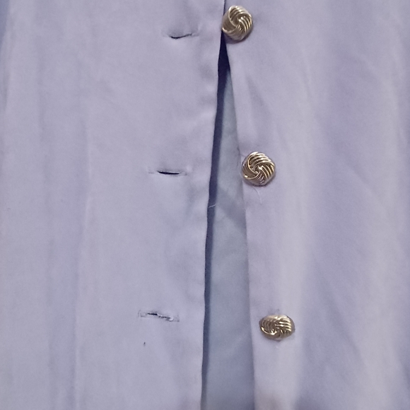 Leslie Fay purple button down, long sleeve, polyester/spandex blazer. Size 16P. - Picture 4 of 6